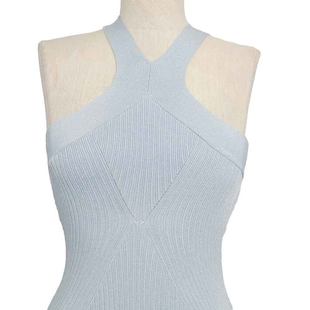Bailey 44 Anthropologie Dress XS Pastel Blue Ribbed Knit Sleeveless‎ Bodycon - Picture 2 of 12
